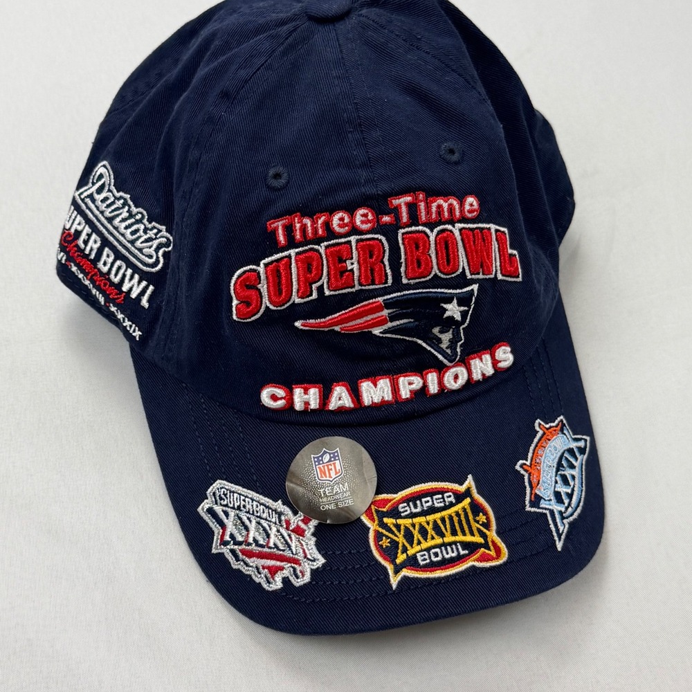 47 Brand Hat New England Patriots Mens OS Navy Blue Super Bowl Champions Cap